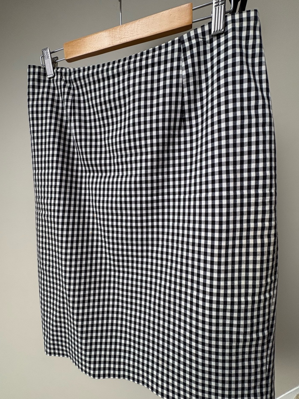 Black and White Gingham Pencil Skirt